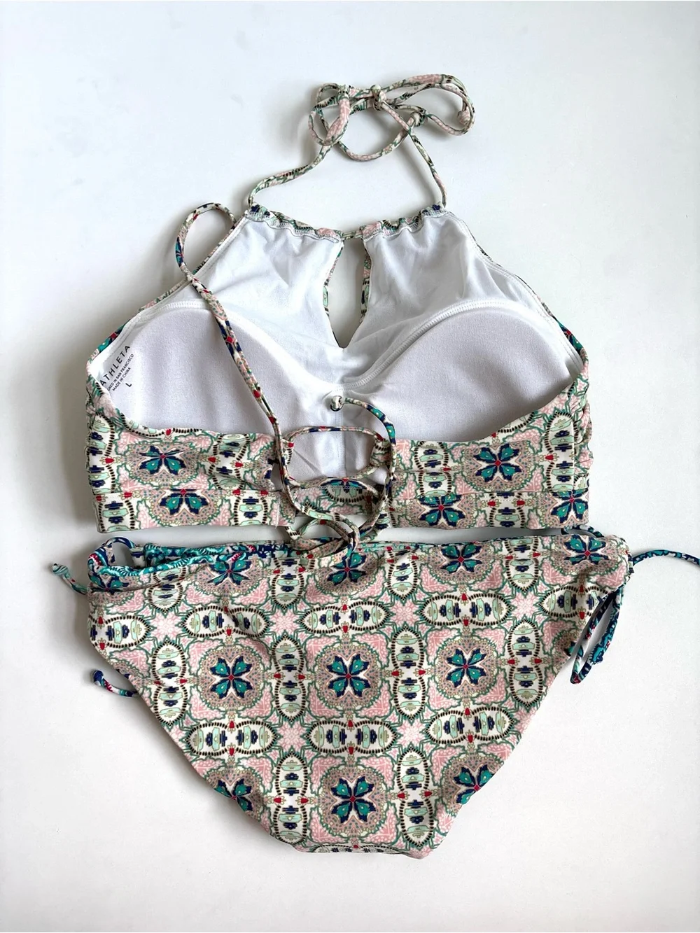 Athleta Monaco Bikini Set High Neck Halter Top Reversible Notsostring Bottom